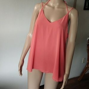 Naked zebra neon orange halter top L